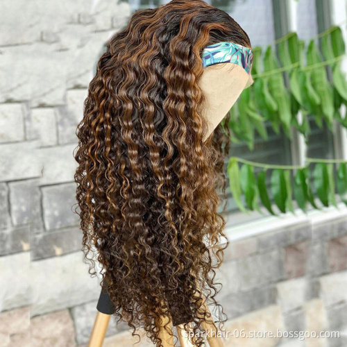 highlight color piano P4/27 headband wig silky Cuticle Aligned Brazilian Human Hair wig for black woman